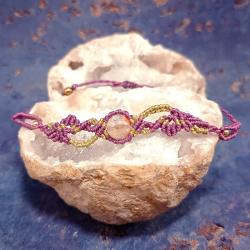 bransoletka pleciona z cytrynem różowozłota - Bransoletki - Biżuteria