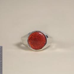 sygnet,koral,koralowiec,elegancki - Pierścionki - Biżuteria