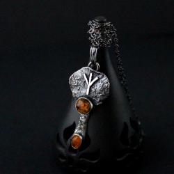 algiz,runa,runy,naszyjnik runiczny,amulet,talizman - Naszyjniki - Biżuteria