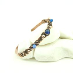 lapis lazuli,bransoleta mankietowa,wire wrapping - Bransoletki - Biżuteria