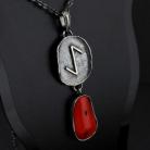 Wisiory eihwaz,biżuteria runiczna,amulet,talizman,koral