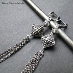 srebro,Swarovski,długie,bali,orientalne - Kolczyki - Biżuteria