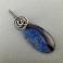 Wisiory niebieski agat,wire-wrapping,wire wrapping,wisior