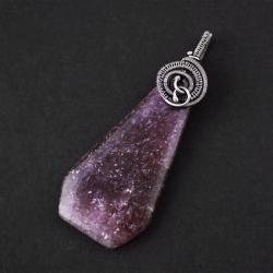 talizman spokoju,amulet,duży wisior,z lepidolitem - Wisiory - Biżuteria