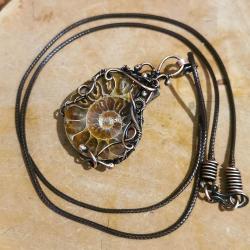pociechajewelry,naszyjnik miedziany,amonit - Naszyjniki - Biżuteria