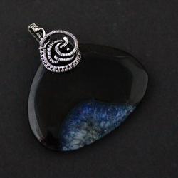agat wężowy,wire wrapping,wire-wrapping,wisior - Wisiory - Biżuteria