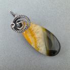 Wisiory wire wrap,wire wrapping,bursztynowy,żółty