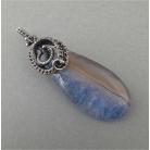 Wisiory niebieski agat,wire-wrapping,wire wrapping,wisior