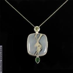 agat,serpentynit,cytryn - Wisiory - Biżuteria
