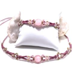 kryształ górski w makramie choker i bransoletka - Komplety - Biżuteria