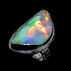 Opal,srebro,srebrny - Pierścionki - Biżuteria