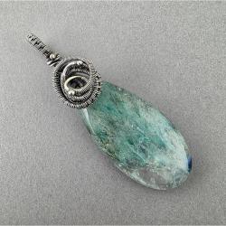 błękitny,jasnoniebieski,oceaniczny,wire wrap - Wisiory - Biżuteria