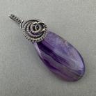 Wisiory wire wrapping,wire-wrapping,fioletowy agat,fiolet