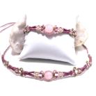 Komplety kryształ górski w makramie choker i bransoletka