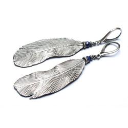 pióra,boho,gypsy,długie - Kolczyki - Biżuteria