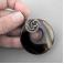 Wisiory brązowy wisior,okrągły,wire wrapping,srebrny