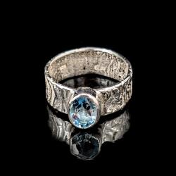 topaz,srebrny,blue,srebro,okaz,retro,royal - Pierścionki - Biżuteria