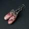Kolczyki wire wrapping,kamień chryzantemowy,fuksja,klipsy