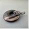 Wisiory brązowy wisior,okrągły,wire wrapping,srebrny