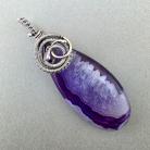 Wisiory wire wrapping,wire-wrapping,fioletowy agat,fiolet