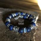 Bransoletki bransoleta z lapis lazuli,surowa męska bransoleta