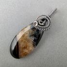 Wisiory czarno złoty,złoto czarny,agat,wire wrapping,wrap