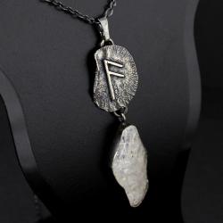 runy wikingów,runy nordyckie,ansuz,amulet,srebro - Wisiory - Biżuteria