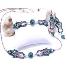 Komplety pleciony choker bransoletka kolczyki makrama