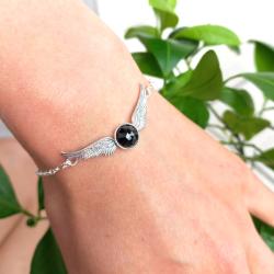 skrzydła,bransoletka,srebrna,spinel - Bransoletki - Biżuteria