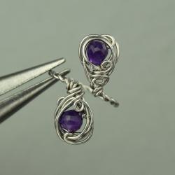 pierścionek,regulowany,wire wrapping,ametyst - Pierścionki - Biżuteria