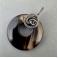 Wisiory brązowy wisior,okrągły,wire wrapping,srebrny